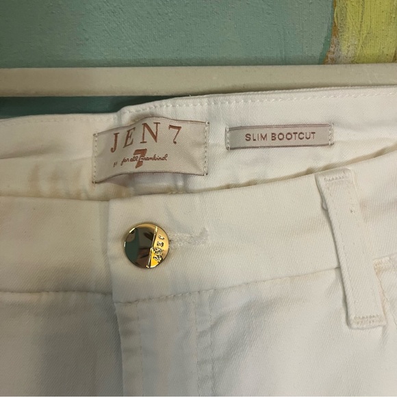 Jen7 & Seven For All Mankind White Slim Bootcut Sculpting Jeans Sz 14 - Picture 9 of 9